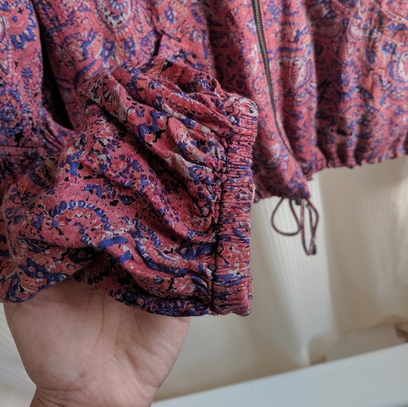 BOHO Free People Printed Balloon-Sleeve Jacket - Picture 3 of 7